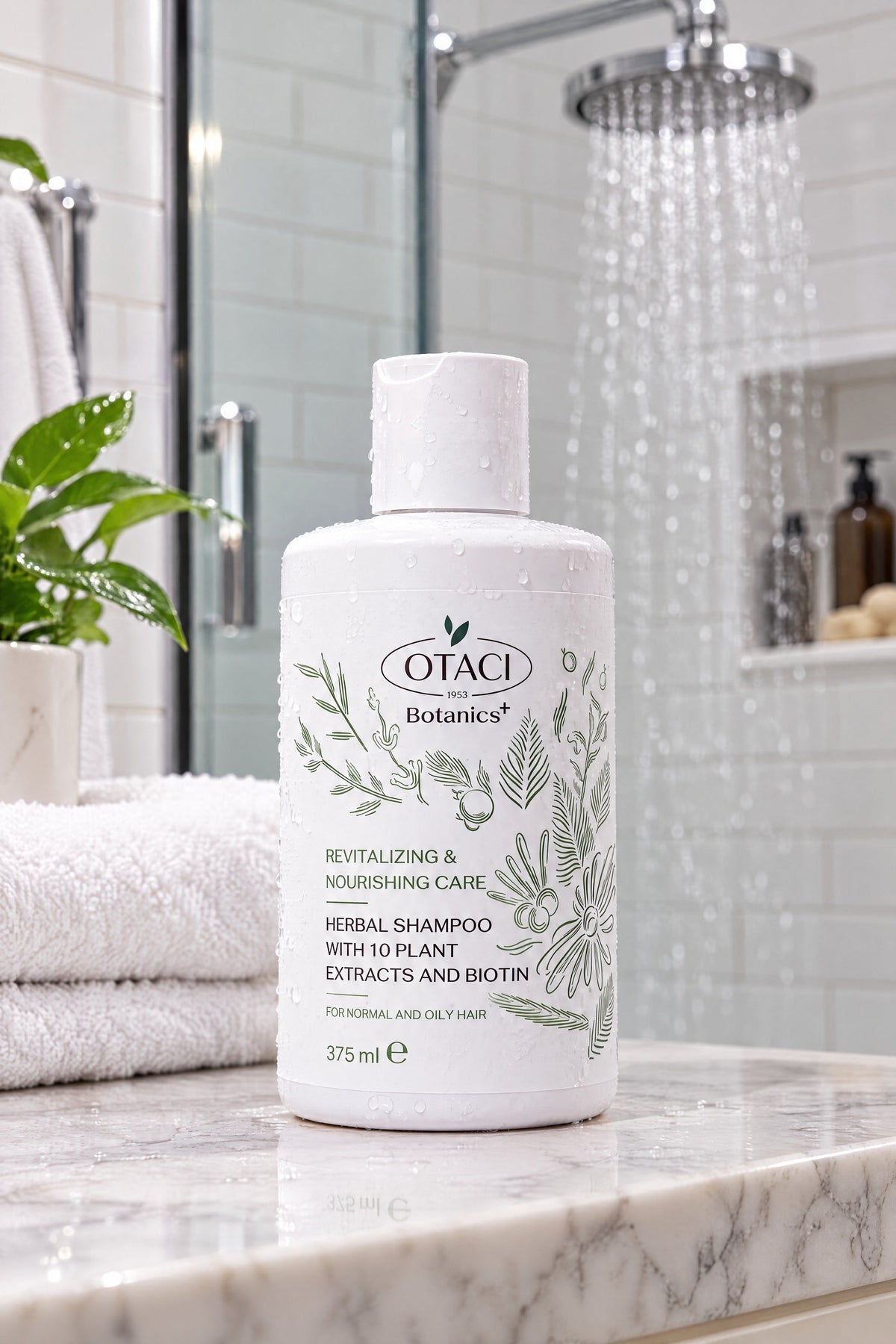 OTACI Botanics+ Revitalizing & Nourishing Shampoo with 10 Plant Extracts & Biotin - 375 mL - Klearus