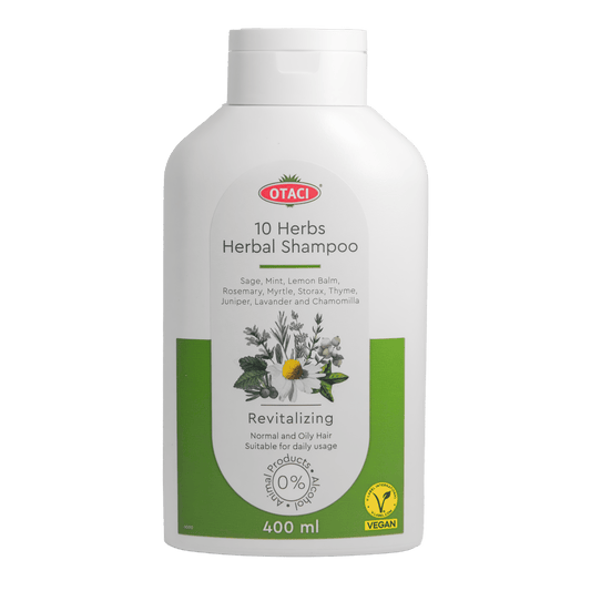 Otaci 10 Herbs Brightening Shampoo | Enhance Shine & Cleanse | Silicon - Free, Paraben - Free | Sage, Lavender, Chamomile | 400ml - Klearus