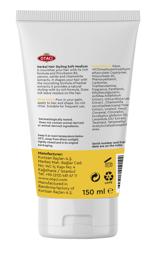 Otaci | Herbal Hair Styling Gel – Soft to Medium Hold with Yarrow, Nettle & Chamomile - Klearus