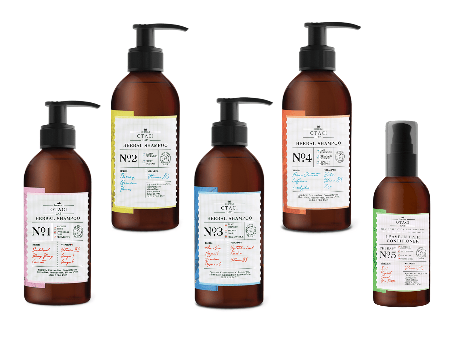 OTACI Lab Full Hair Set | Complete 5 - Piece Shampoo & Conditioner Kit - Klearus